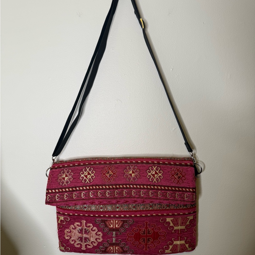 Handmade Boho Red Patterned Women's Laptop Bag